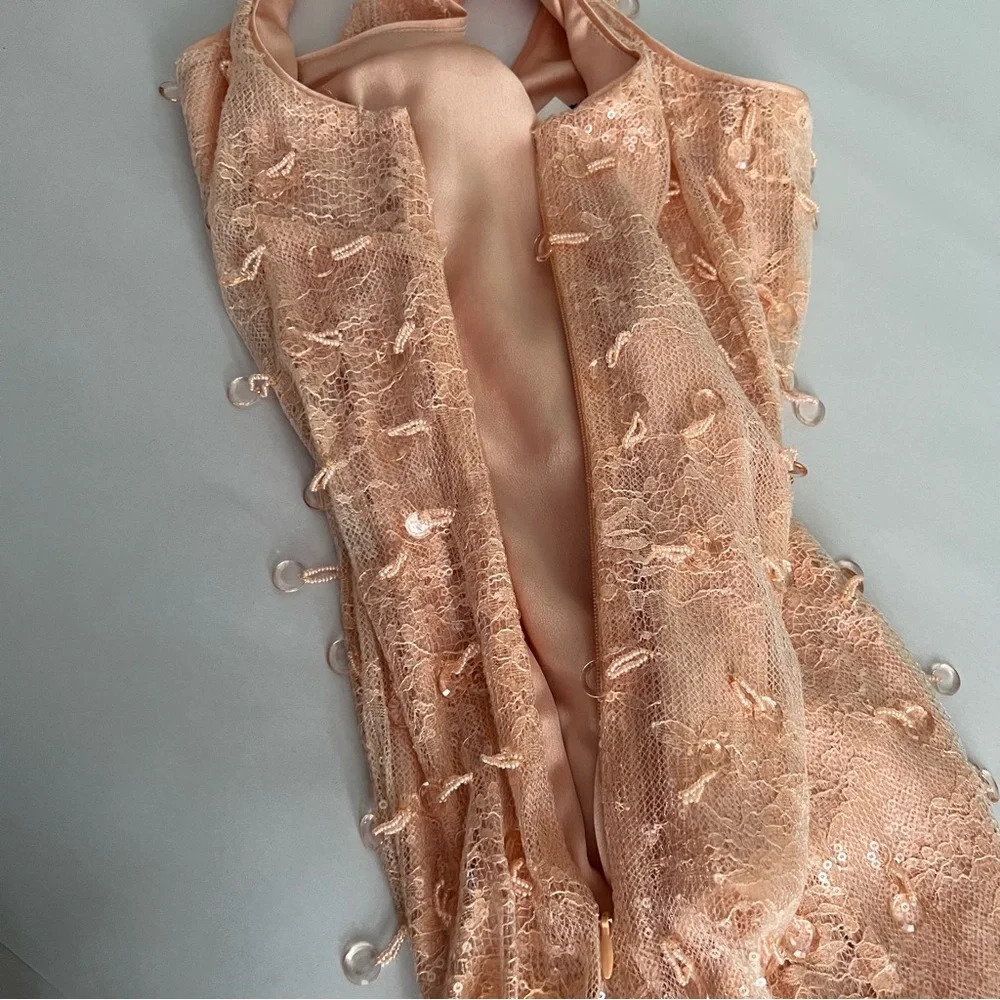 New SIMKHAI | Pallas Lily Peach Orange Beaded Tassel Fringe Mini Dress New NWT 0 - Picture 13 of 13